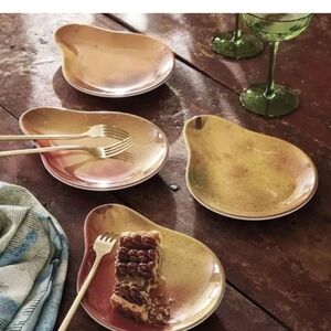 John Derian x Target 4pk Melamine  🍐Pear 🍐 Shaped Dessert Plates 9"x7", NWT